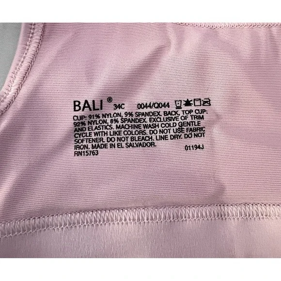 Bali Classic Support Wirefree Bra Cool Comfort‎ Pink Style DF0044 Size 34C - Picture 4 of 4